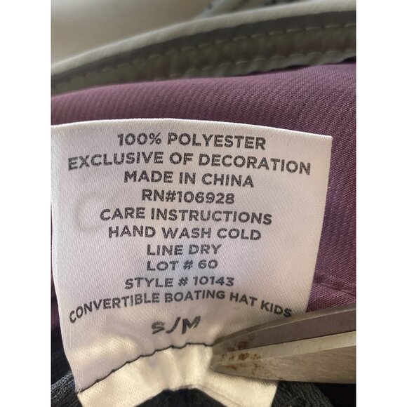 Coolibar UV 50+ Sun Protection Convertible Boating Hat KIDS Girls S/M Purple - Picture 7 of 9